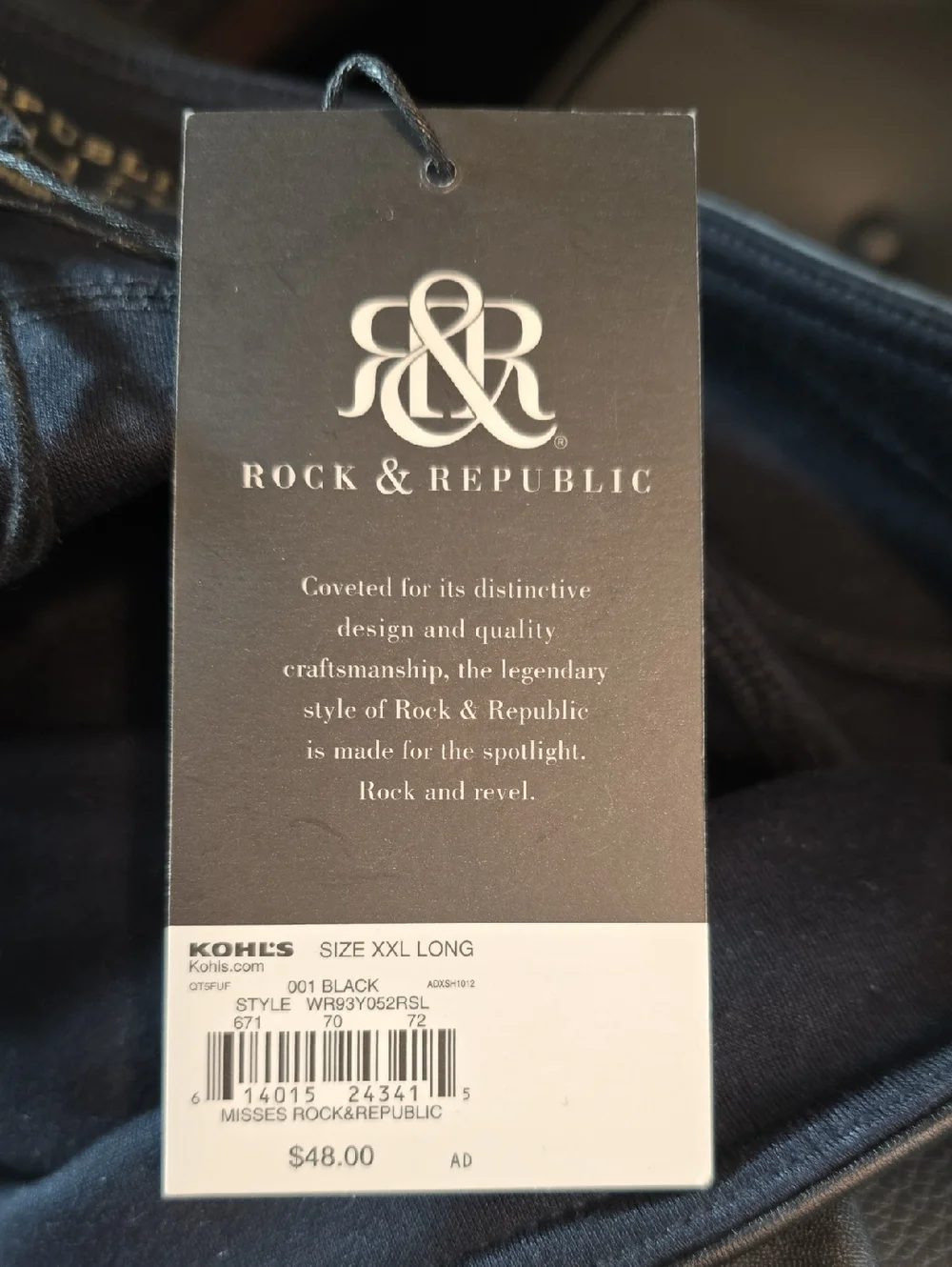 Rock & Republic Stretch Rx 'Fever' Black Faux Leather Leggings Size XXL - Picture 3 of 13